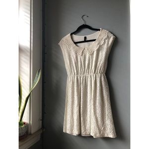 White Lace Collar Dress